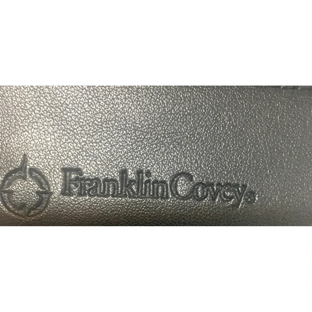 Franklin Covey Black/Tan Geometric Strap 6-Ring Compact Planner Organizer Binder